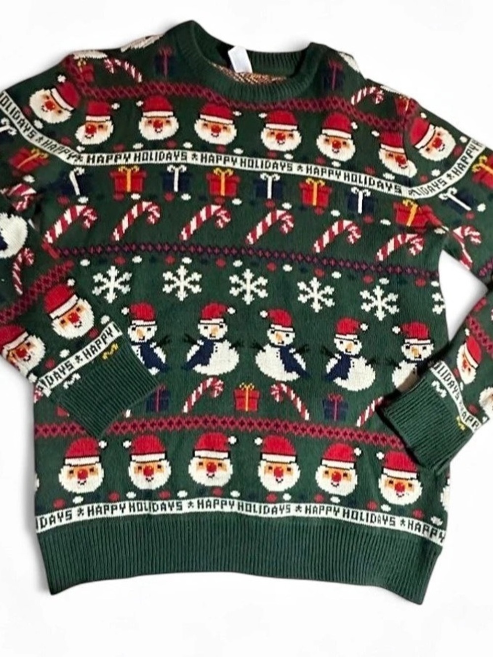 H&Medium Christmas Holiday Sweater Green & Red Size Medium Like New